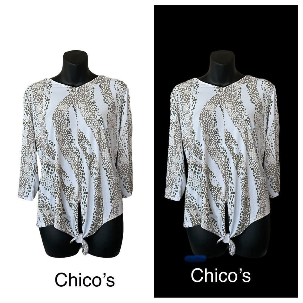 Chico’s Easywear Top with Front Tie,Sz 1‎